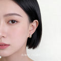 Gold Openwork Crown Marquise Crystal Stud Earrings Pair view 2