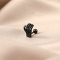 Skeleton Hand Stainless Steel Barbell Stud Earrings in Three Finishes view 3