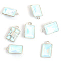 Iridescent Rectangle Glass Jewelry Components For DIY Earrings And Bracelets Charms view 11