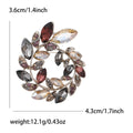 Layered Marquise Crystal Leaf Wreath Brooch in Four Colors view 4