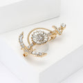 Anchor and Ship Wheel Rhinestone Brooch in Silver and Gold view 3