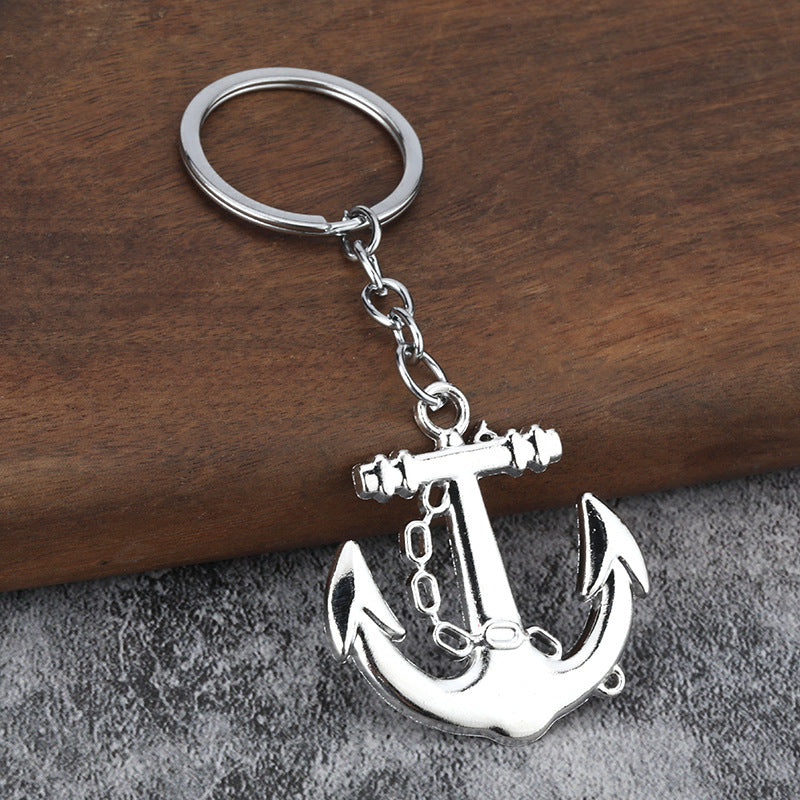 Vintage Anchor Metal Keychain Zinc Alloy Nautical Bag Charm