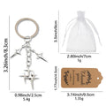 Silver Multi Star Charms Metal Keychain Split Ring Chain view 2