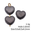 Antique Silver Woven Heart Shaped Metal Spacer Bead view 3