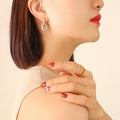 Detachable Textured Dual Oval Link Hoop Earrings Metal view 4