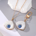 White Irregular Evil Eye Resin Keychain and Pendant Necklace view 1