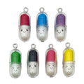 Multicolor Pill Capsule Glossy Charms for Jewelry and Craft Projects view 5