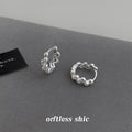 Gold Silver Beaded Ball Metal Huggie Hoop Earrings view 4