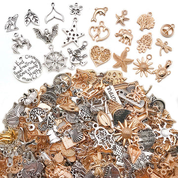 Alloy Antique Silver Mixed-Finish Metal Charms with 3 Listed Options