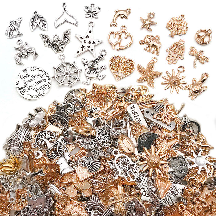 Alloy Antique Silver Mixed-Finish Metal Charms with 3 Listed Options