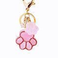 Crystal Cat Paw Keychains in Pink Purple Blue Green Yellow and Assorted Colors view 5