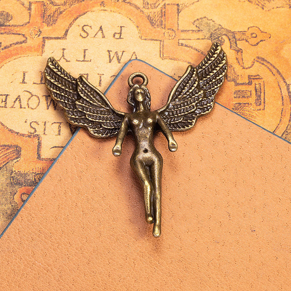 55x50mm Vintage Angel Alloy Pendant for Necklace or Sweater Chain