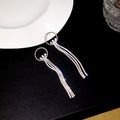 Silver Rhinestone Long Tassel Drop Earrings 11 Styles view 8