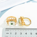 Gold Tone Faceted Crystal Evil Eye Adjustable Ring in Three Colors view 2