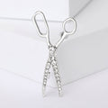 Rhinestone Scissors Brooch in Gold or Silver Decorative Lapel Pin view 5