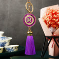 Crystal Round Fortune Plaque Tassel Keychains in Five Colors plus Assorted view 4