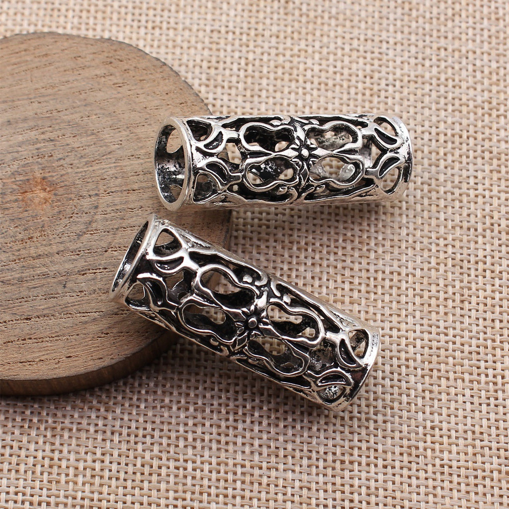 41x15x15mm 10.6g Multicolor Zinc Alloy Hollow Tube Large Hole Dreadlock Beads for Hair Braid Jewelry Making