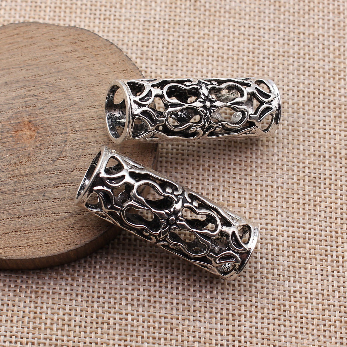41x15x15mm 10.6g Multicolor Zinc Alloy Hollow Tube Large Hole Dreadlock Beads for Hair Braid Jewelry Making