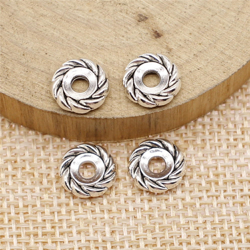 9x9x2mm 0.6g Multicolor Zinc Alloy Flat Round Spacer Beads for Bracelet Necklace DIY Jewelry Making