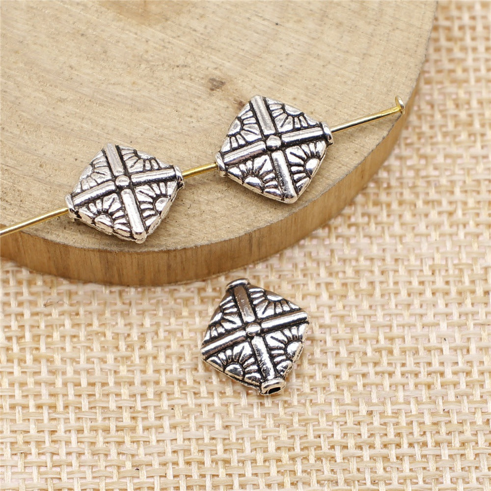 12mm 1.5g Antique Silver Zinc Alloy Round Large Hole Loose Metal Beads for Bracelet Necklace DIY Jewelry