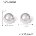 Polished Dome Hemisphere Stud Earrings Gold Steel Tone view 6