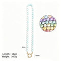 Faceted 8mm Round Bead Necklace With Gold Tone Ring Clasp view 11