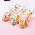 Heart Perfume Bottle Keychains in Pink Blue Champagne and Assorted Colors view 2