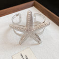 Gold Silver Starfish Wing Spiral Open Cuff Bracelets view 9