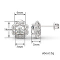 Floral Cluster Crystal Stud Earrings in Silver Tone view 5