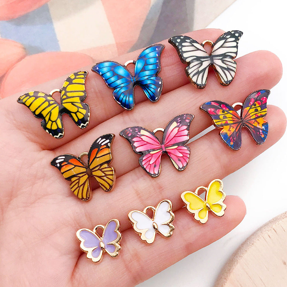 Zinc Alloy Cartoon Butterfly Charm Pendant for DIY Necklace Earring Bracelet Jewelry Making