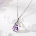 Silver Tone Teardrop Pressed Flower Resin Necklace and Earring Options in Eight Designs view 12