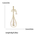 Pearlescent Chinese Lute Brooch Pin with Crystal Accents view 5