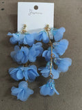 Layered Bellflower Tassel Earrings in Pink and Blue view 7