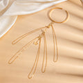 Gold and Silver Butterfly Chain Tassel Upper Arm Cuffs view 3