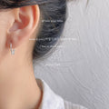 Silver Tone Small Elephant Charm Round Huggie Hoop Earrings view 2