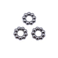 Antique Silver Flower Ring Large Hole Spacer Beads view 4
