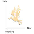 Polished Flying Dove Brooch in Gold or Silver Tone view 5