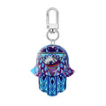 Twelve Piece Printed Acrylic Hamsa Clip Keychain Set view 2