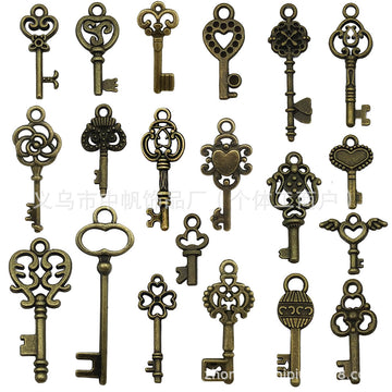 Gold-Tone Heart and Four-Leaf Clover Metal Charms with 26 Listed Options