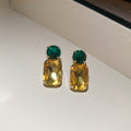 Color Block Rectangle Crystal Drop Earrings Fashion Jewelry view 6