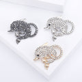 Rhinestone Dolphin Brooch Black Gold or Silver Tone view 4