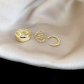 Gold Tone Crystal Three Piece Open Ear Cuff Jewelry Set view 6