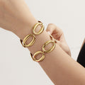 Oval Link Necklace and Bracelet Collection in Three Finishes view 3