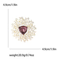 Radiant Floral Crystal Brooch With Triangular Center Stone view 4