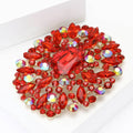 Large Round Crystal Cluster Brooch with Faceted Stones view 3