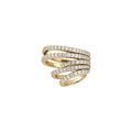 Layered Crystal Band Single Ear Cuff in Two Metal Tones view 5
