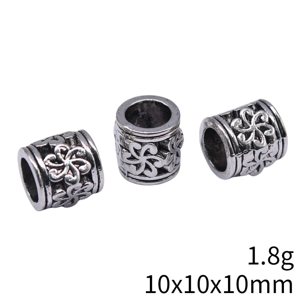 10x10x10mm 1.8g Antique Silver Zinc Alloy Large Hole Loose Metal Beads for Bracelet Jewelry Making