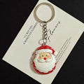 Red White Santa Resin Keychains Silver Ring Five Styles view 6
