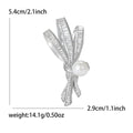 Pearl Ribbon Bow Brooch In 2 Styles With Polished Metal Details view 7