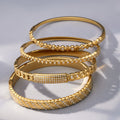 Crystal Hinged Bangle Collection in Four Gold Tone Designs view 2